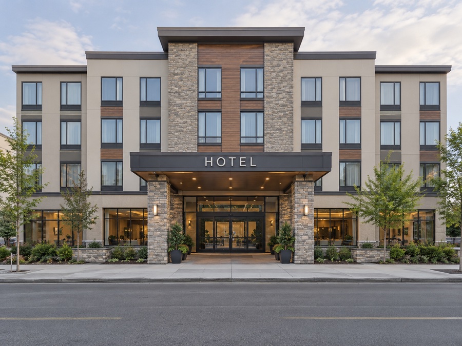 Illustrative hotel exterior